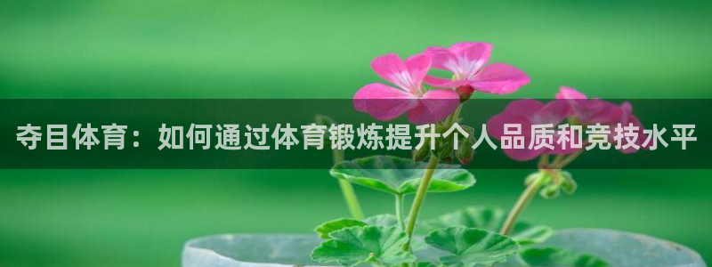 三亿体育网页版：夺目体育：如何通过体育锻炼提升个人品质和竞技水平